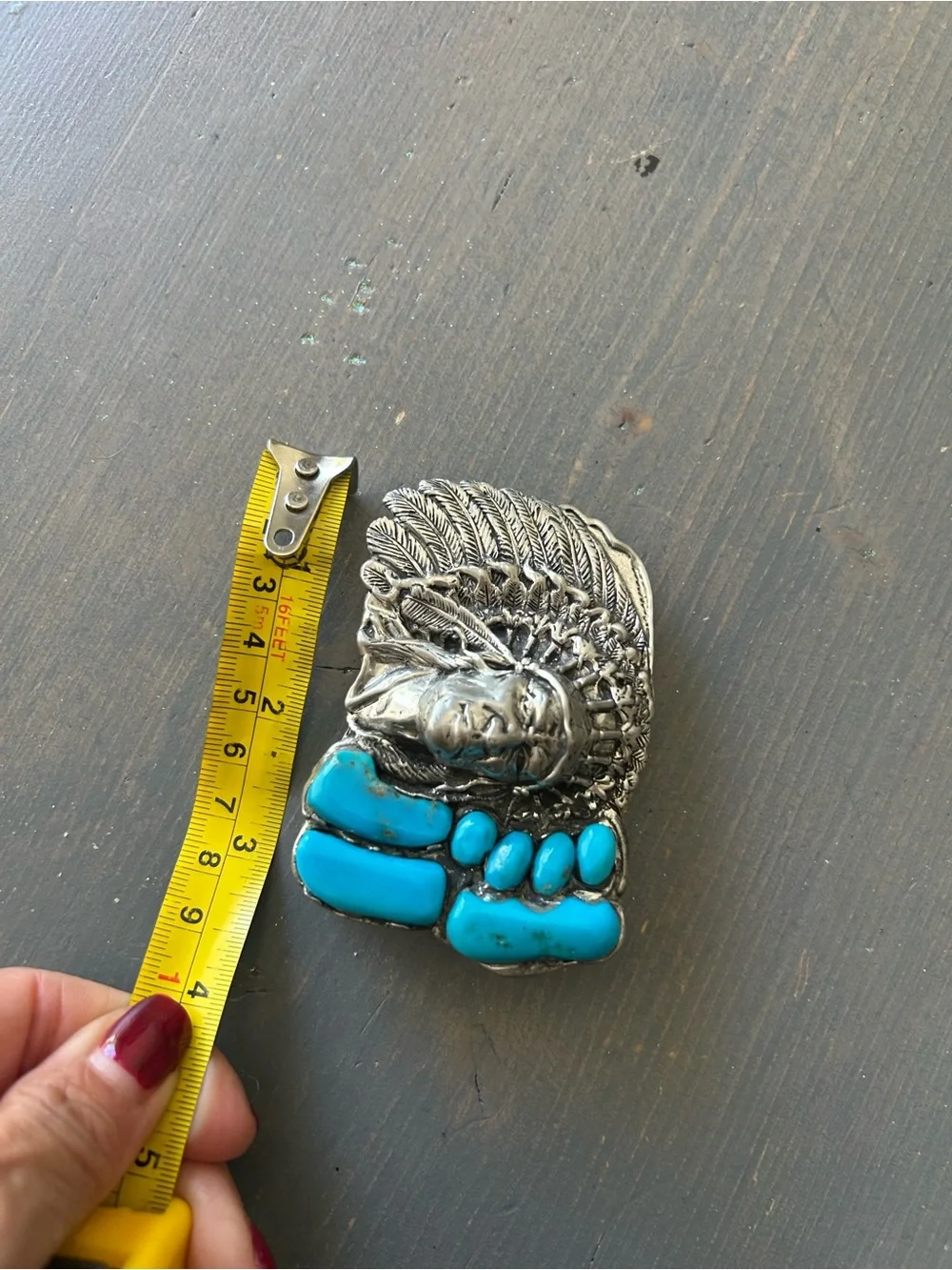 Vintage Turquoise embellished belt buckle Stunning